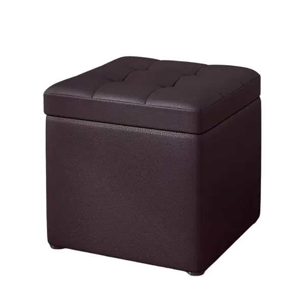Taburet cu spațiu de depozitare, 30x30x35cm, Maro &ndash; Design modern din MDF, PU și burete