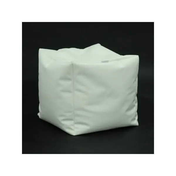 Taburet Cub, Material Piele ecologica - Alb