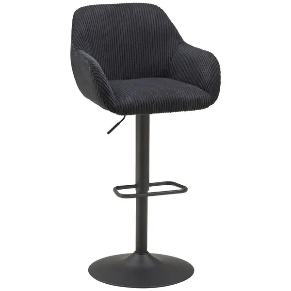 Taburet De Bar din metal, textil, negru