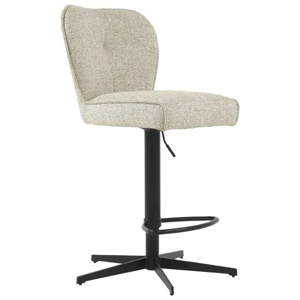 Taburet De Bar din metal, textil, negru, bej