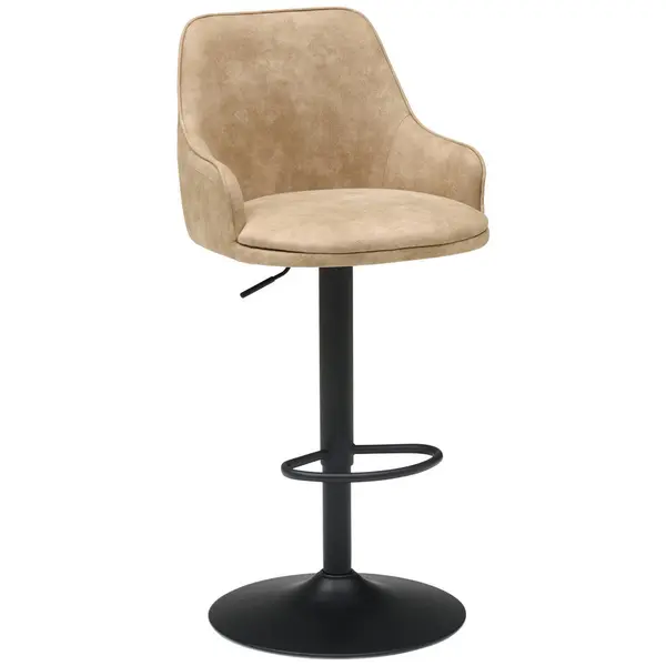 Taburet De Bar din metal, textil, negru, bej