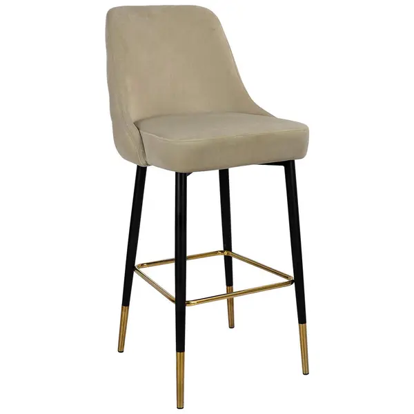 Taburet De Bar din metal, textil, taupe