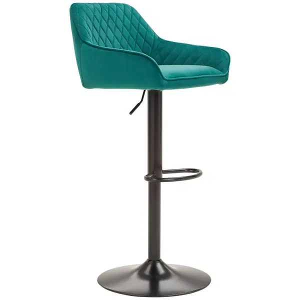 Taburet De Bar din metal, textil, verde, negru