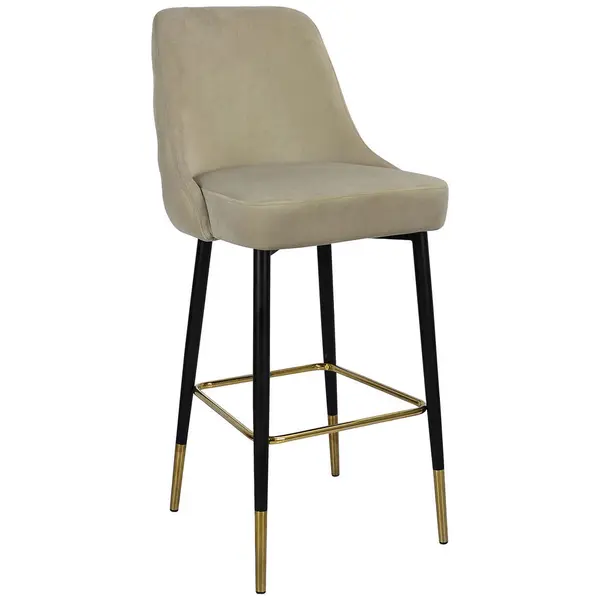 Taburet De Bar din textil, taupe