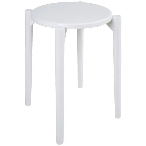 Taburet din plastic, alb