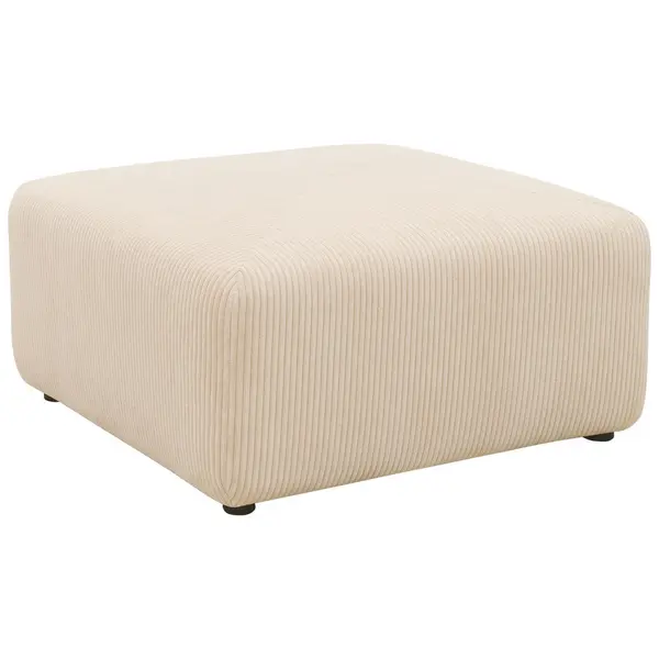 Taburet din textil, crem