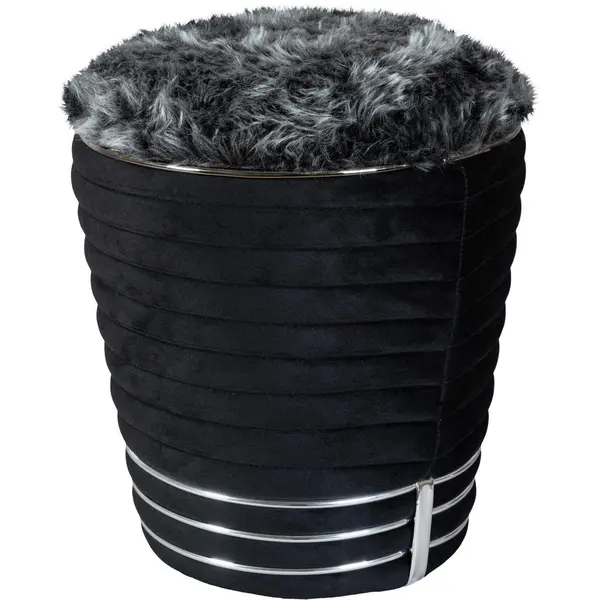 Taburet din textil, grafit, negru