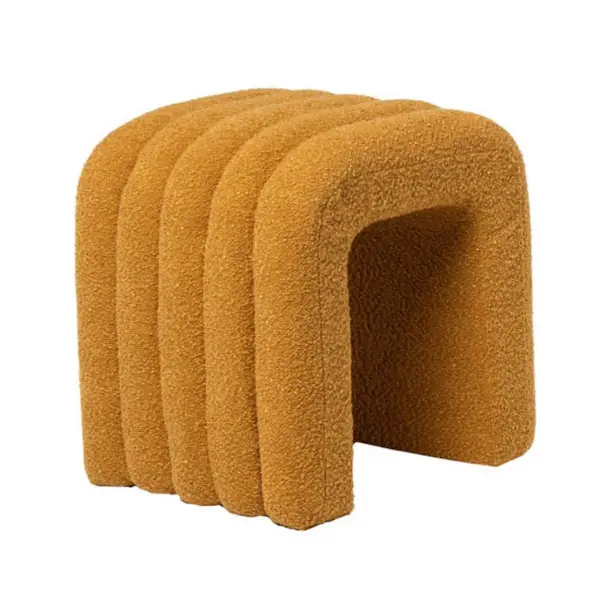 Taburet MEDIT BOUCLE 42 CM - Mustard