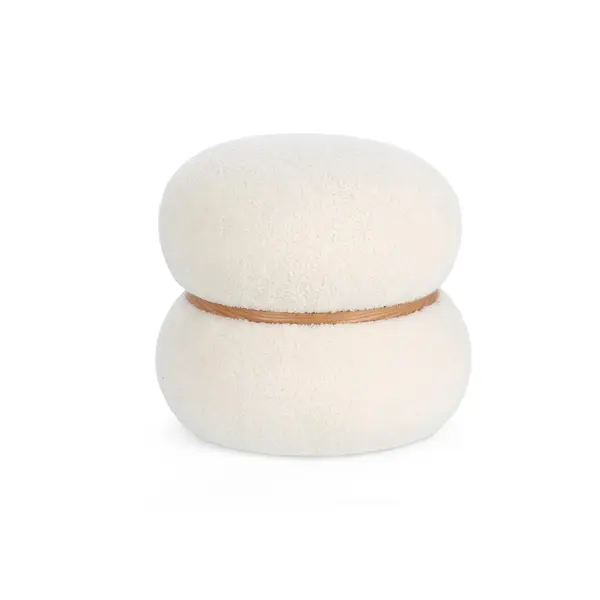 Taburet MIRKA WHITE ROUND Ø43 CM - Alb