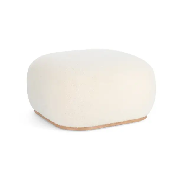 Taburet puf MIRIANA WHITE SQUARE Ø68 CM - Alb