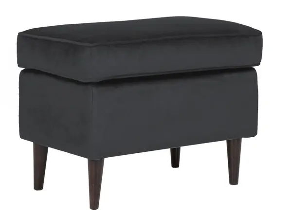 Taburet Ron velvet negru/wenge Blu19