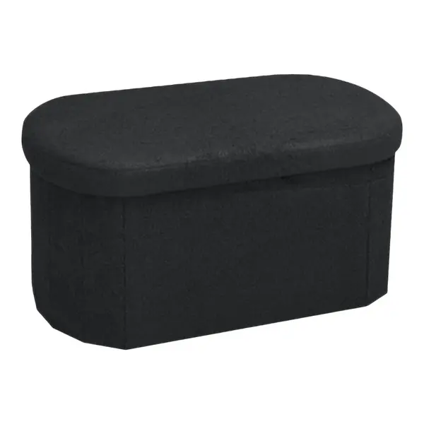 Taburet-trunchi cu functie de depozitare Otto, stofa boucle, gri închis, 76x38x38 cm