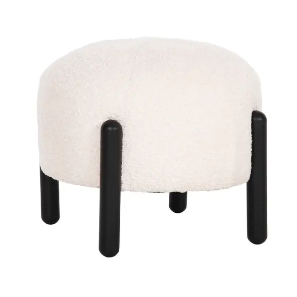Taburet VIVOS BOUCLE FABRIC Ø45 CM - Cream