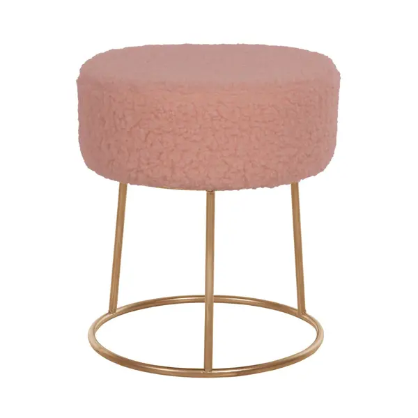 Taburet VIZINY BOUCLE Ø35 CM - Roz
