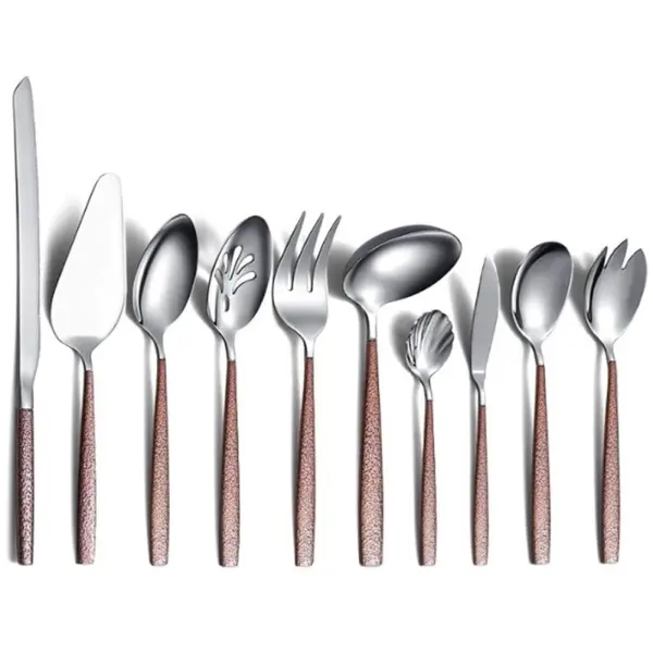 Tacamuri, 18/0 Inox, Argintiu/Maro, 10 Bucati, Berglander