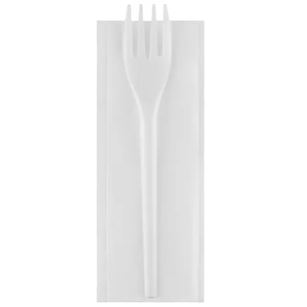 Tacamuri de Unica Folosinta, Biodegradabile, cPLA, Furculita si Servetel, 100 Bucati