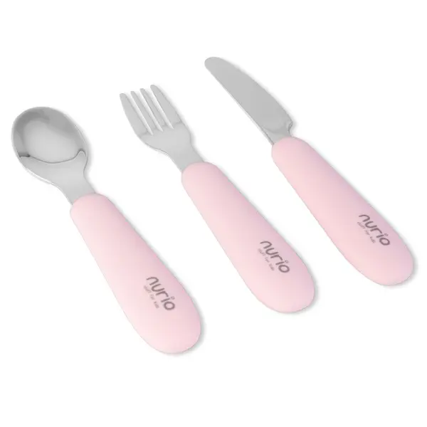 Tacamuri pentru bebelusi din inox alimentar si silicon Nurio, Roz