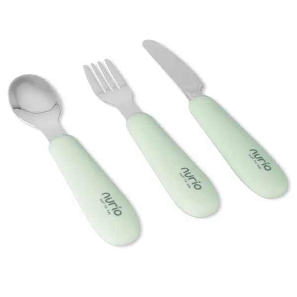 Tacamuri pentru bebelusi din inox alimentar si silicon Nurio, Verde