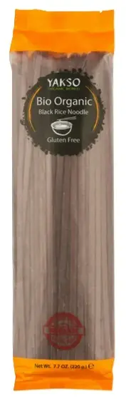 Tăiței de orez negru organici, 220 g, Yakso