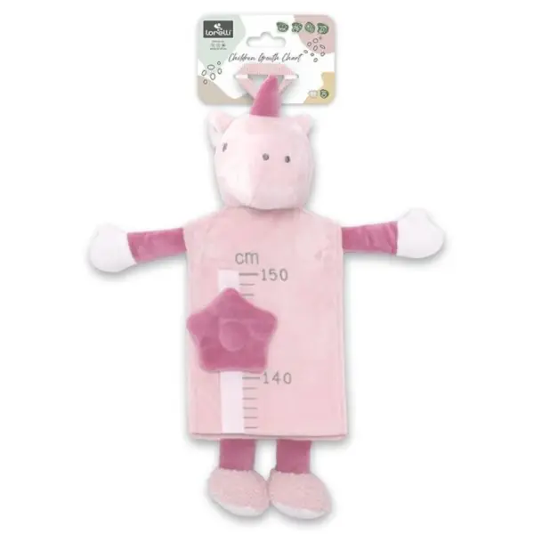 Taliometru din plus, Lorelli, scala de masurare de la 60 la 150 cm, 0 luni+, Unicorn Pink