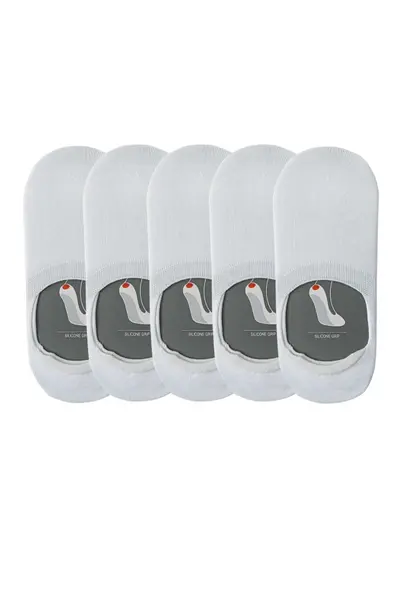 Talpici low-cut barbati Basic White – set de 5 perechi (Marime sosete: 39/42)