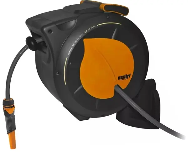 Tambur de furtun montat pe perete Hecht - 08666, 1/2'', cu conexiuni rapide, 20 m