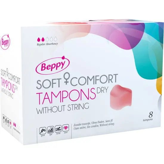 Tampoane Beppy – Soft Comfort Wet, fără ață, pentru protecție, confort și libertate de mișcare, 8 bucăți