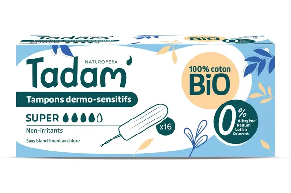 Tampoane BIO hipoalergenice Super, 16 bucati, Tadam
