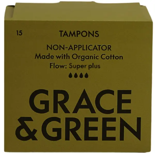 Tampoane fara Aplicator din Bumbac Organic Super Plus 15buc
