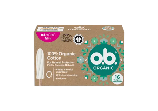 Tampoane organic mini, 16 bucati, O.B.