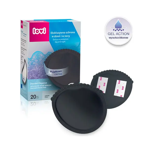 Tampoane pentru sani de unica folosinta Lovi Discret Elegance Negre 20 buc