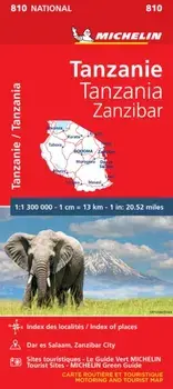 Tanzania & Zanzibar - Michelin National Map 810. Map, Paperback/***
