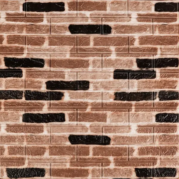 Tapet Caramida Maro cu Negru 3D Autoadeziv 70x77cm Decorativ