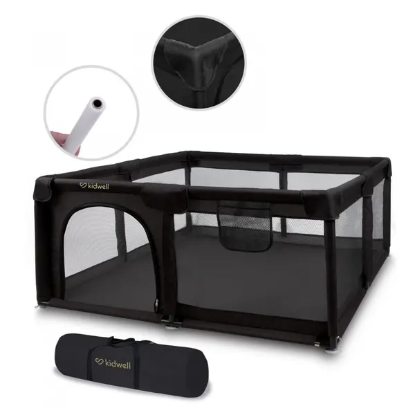 Tarc de joaca Kidwell fanko negru 130x130 cm
