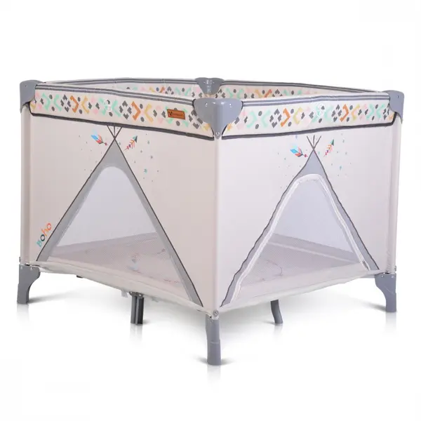 Tarc de joaca pliabil Cangaroo Boho Beige 99x99 cm