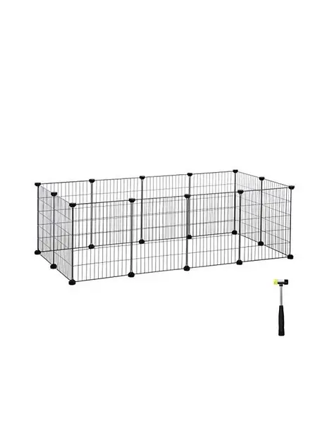 Tarc pentru animale de companie, Songmics, Negru, LPI01H, 143 x 73 x 46 cm
