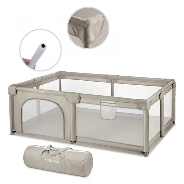 Tarc pliabil pentru copii Kidwell Fanko Beige, pentru joaca 0-6 ani 120 x 180 cm