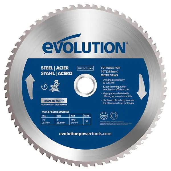 Tarcza TCT do cięcia metalu Evolution 255 mm 52T