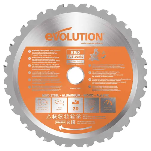 Tarcza TCT wielomateriałowa Evolution 185 mm 20T