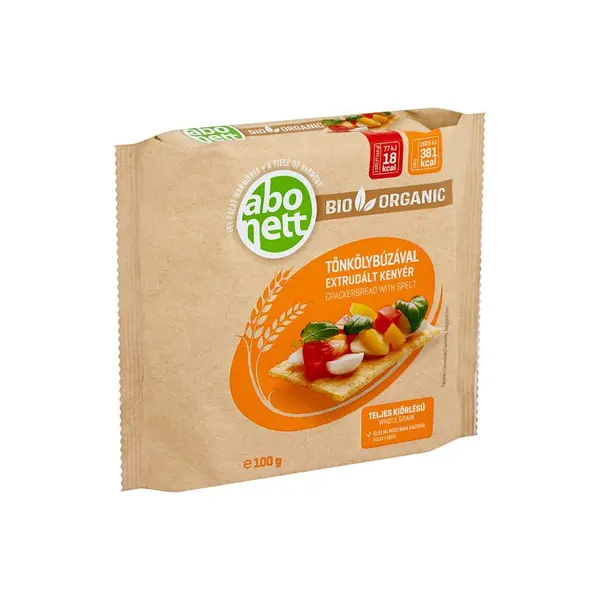 Tartine eco crocante cu grau spelta, 100g, Abonett