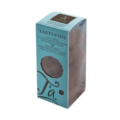 Tartufini cu crema de ciocolata neagra acoperit cu cacao | T'A Milano