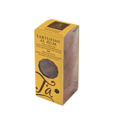 Tartufini cu crema de ciocolata neagra si rom acoperiti cu cacao | T'A Milano