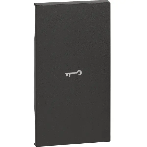 Tasta iluminabila 2 module simbol cheie Bticino Living Now KG01M2F, negru