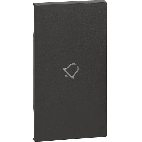 Tasta iluminabila 2 module simbol sonerie Bticino Living Now KG01M2D, negru