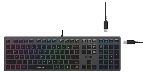 Tastatură A4Tech - Fstyler FX60H, RGB, negre