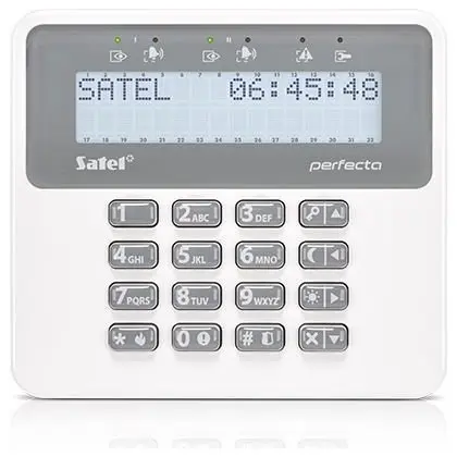 Tastatura alarma Satel PRF-LCD-WRL, Afisaj LCD, Wireless, Compatibila PERFECTA