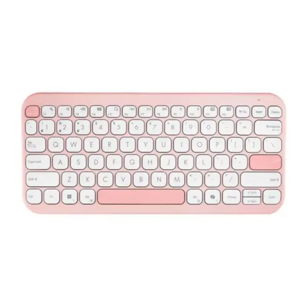 Tastatura Asus Marshmallow KW100, Wireless, Bluetooth, Multi-device, Alb/Roz