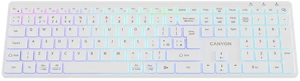 Tastatură Canyon - HKB-W11, fără fir, alb