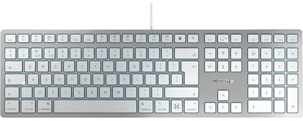 Tastatură Cherry - KC 6000 Slim, argintie/albă
