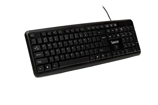 Tastatura cu usb Spacer 104 taste anti-spill neagra Tastatura cu usb Spacer 104 taste anti-spill neagra
